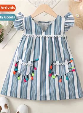 Girls Spring  Autumn 2023 new n short-sleeved ethnic style s