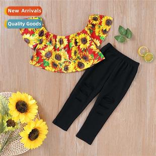 sunflower Autumn top shoulder new 2020 Spring Girls