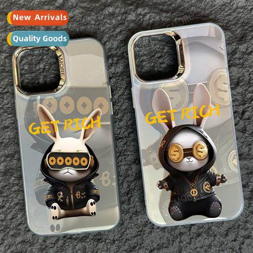 适用Apple 14 phone case 13 rabbit iphone15promax frosted 12