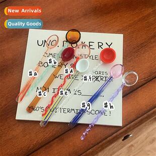 Korea ins summer cy colored glass spiral spo cfee spo milk s