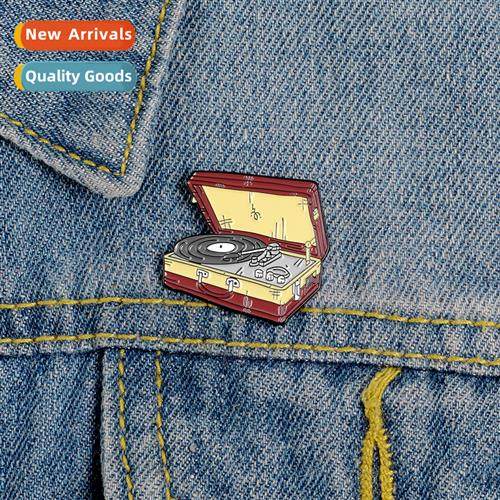 Brooch vinyl record cd music phograph vintage pin christmas