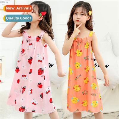 2022 childrens nightgown sleeveless princess dress summer gi