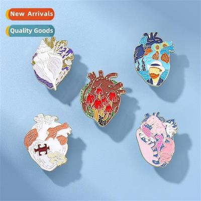 Carto colorful oil painting series heart organ combinati cre