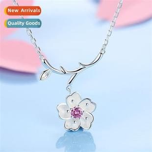 plating Mori necklace 925 blossom silver cherry lerature