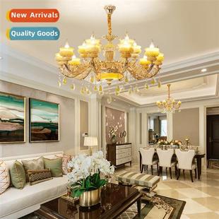 crystal living villa alloy bedroom chelier jade Zinc room