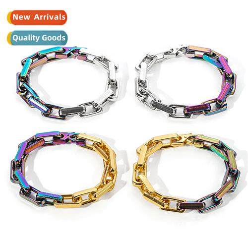 L home bracelet retro quenching Cuban tanium steel bracelet