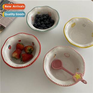 ins cute rabb lace bowl cereal yogurt bowl salad bowl househ