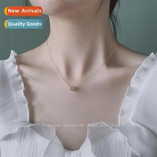 Hetian jade necklace Chinese ins vintage female trans style