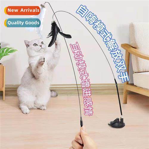 Sucti cups can be fixed teasing cat stick cat toys flick wir