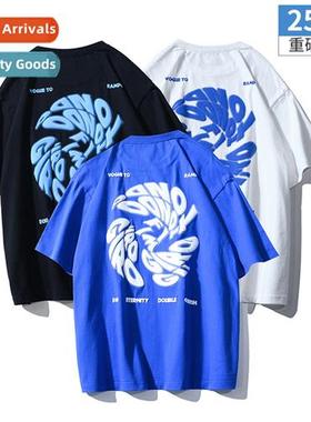 250g weight  lg-staple cott foam letters printed round neck