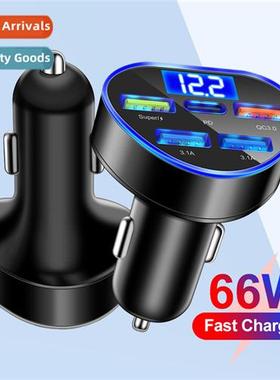 66W super fast charger 5-in-1 digal display car charger 5-po