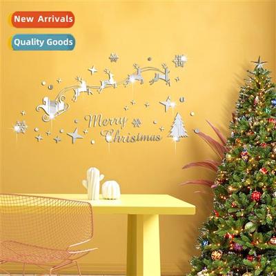 Christmas mirror acrylic three-dimensial wall stickers Chris
