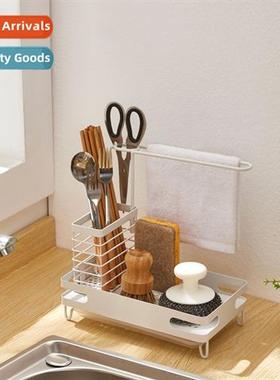 No-hole sink organizer drying rags spge draining rack kchen