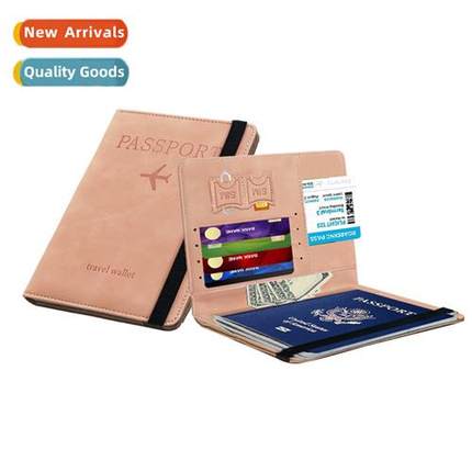 pu lear passport case rfid multifunctial passport holder pas