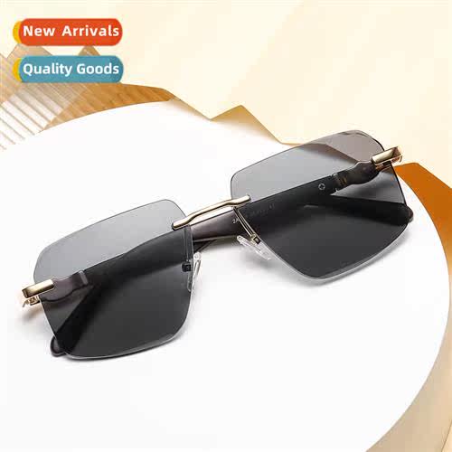 2A538 Woodgrain Mens Diamd Cut Rim Sunglasses Trendy Eyewear