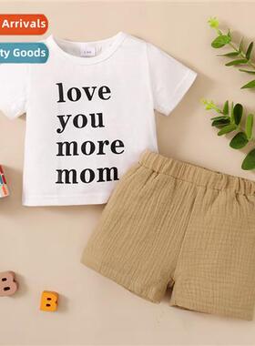 Boys spring  autumn  2022 new n letters printed short-sleeve