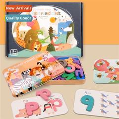 Tin box case numbers letters spelling word game childrens ea