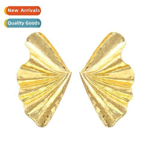 2022 fashi persaly metal ginkgo leaf earrings temperament ne