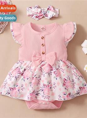 ins baby spring  fall  2022 new n baby girl sleeveless flowe