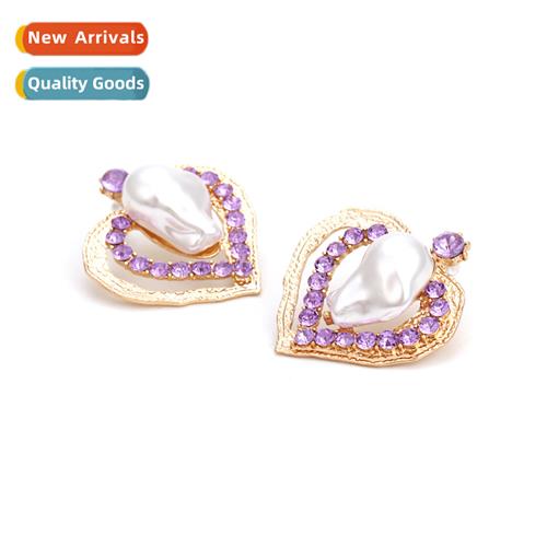 New persalized alloy heart earrings retro diamd heart-shaped