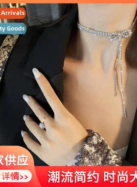 n versi   persalized collarbe necklace tide ins bow diamd ta