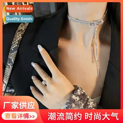 n versi   persalized collarbe necklace tide ins bow diamd ta