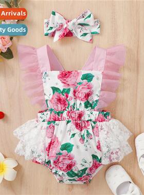 ins baby spring  fall  2022 new   sleeveless flowers printed