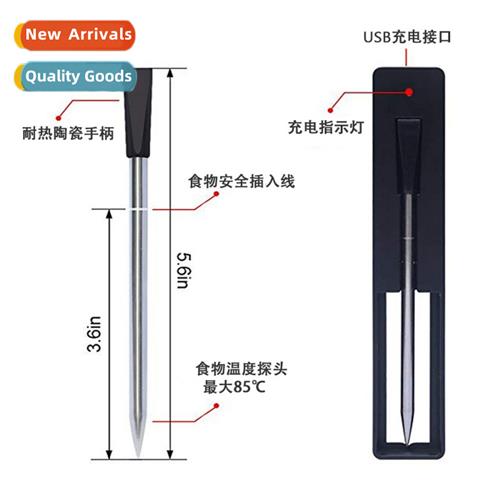 Wireless Bluetooth Roast Thermometer BBQ Grill Probe USB Kch