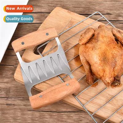 Wooden Hle Stainless Steel Bear Claw Meat Splter Chicken Cho