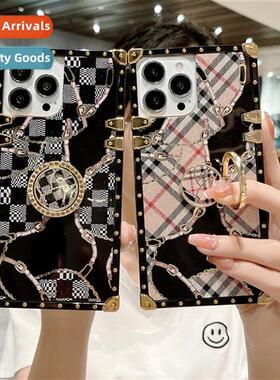 适用iPhone 15 black  white checkerboard 14promax case apple