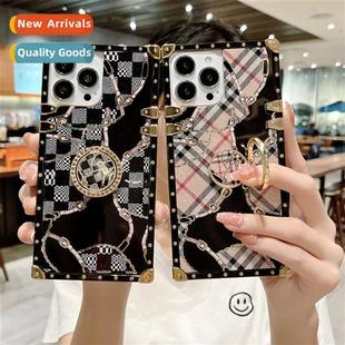 white black checkerboard 14promax apple 适用iPhone case