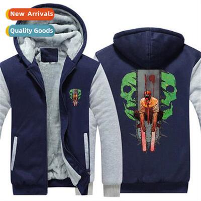 Chainsaw Mens Casual Hoodie Jacket Mens Thickened Zipper Jac