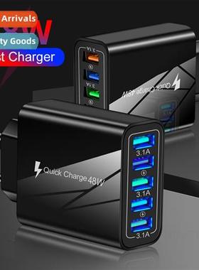 LED 5 USB Charger Cell Phe Charger Brish Stard Multi-Port Ch