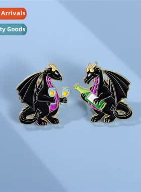 Carto fun small dinosaur badges niche design raise a glass t