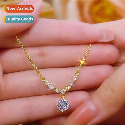 Light luxury full  diamds persalized radiant necklace temper