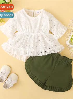 Girls Spring  Autumn 2022 new n solid color hollow flare sle