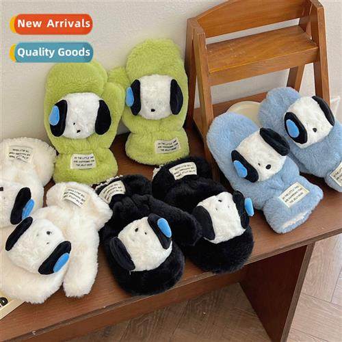 Three-dimensial sweating dog gloves winter warm plush thicke