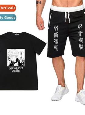 Anime Jujutsu Kaisen Spellback Battle Printed Cott Short Sle