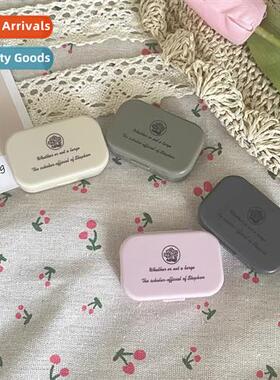 Portable ctact lens case small mini simple cute ins girl hea