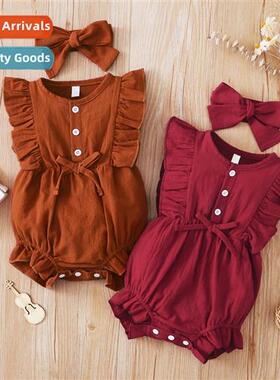 ins baby spring  autumn  2022 new n sleeveless solid color b