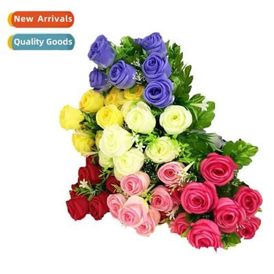 Celebrati simulati bouquet  silk flowers 9 green lilies bud