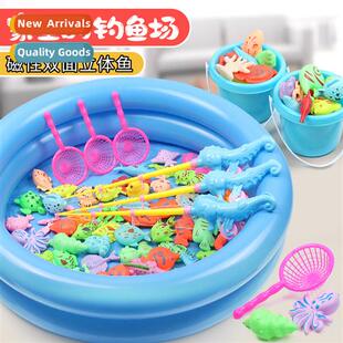 Childrens fishing toys pool set family square water play mag