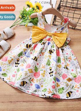 Girls Spring  Autumn 2022 new n small floral print sleeveles