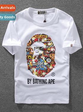 Ape head glow-in--dark spring  summer mens tide youth printi
