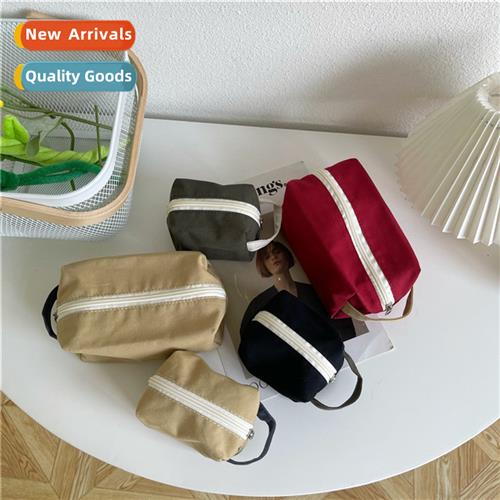 Korean versi   ins niche simple h carry cosmetic bag female