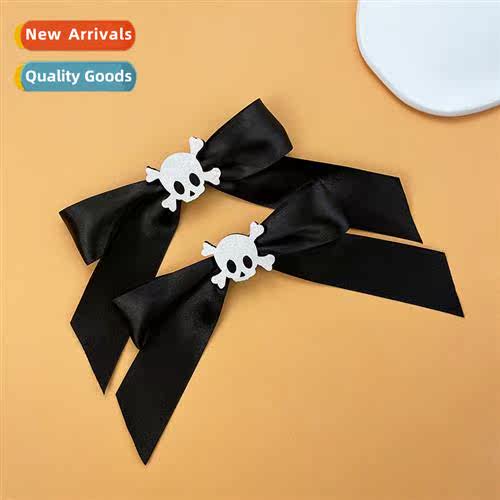 Halloween hair accessories skull bow hair clips female cute