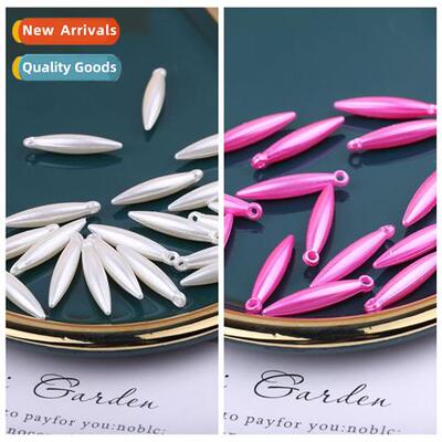 Imati pearls 5*25mm pointed beads acrylic wh holes loose bea