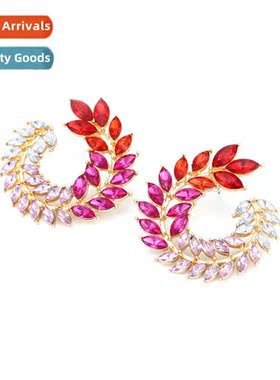 fashi design  set colored diamd olive branch earrings persal