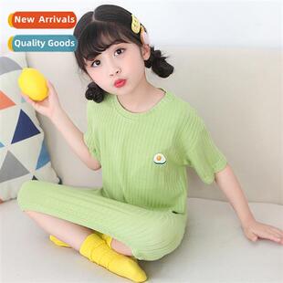 23 summer modal short-sleeved girls pajamas in small childre