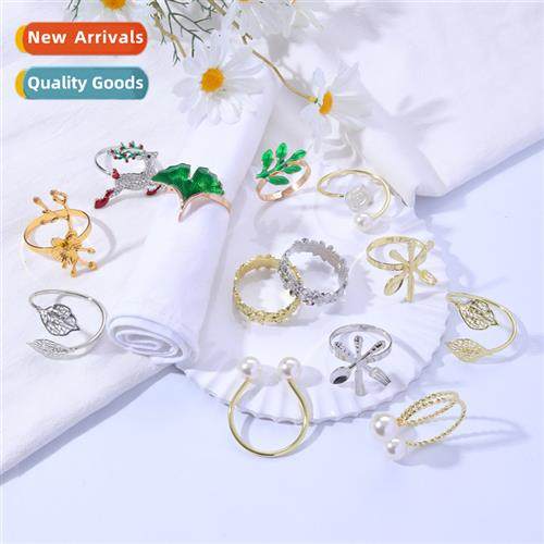 Europe and  Uned States new plant leaves napkin buckle diamd